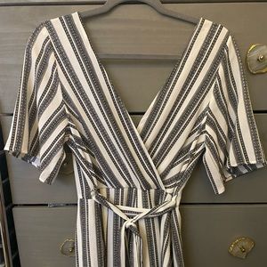 Boutique Romper (black/white stripes)